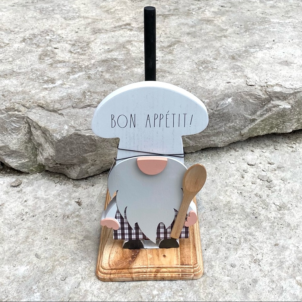 Rae Dunn BON APPETIT Wooden Paper Towel Holder